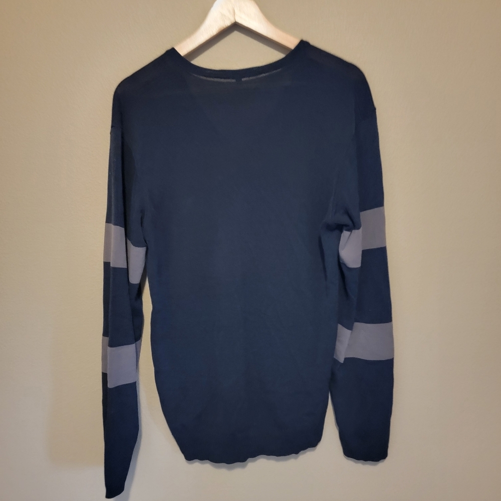 Mens GUCCI Navy‎ & Grey V-Neck Sweater Size M NWOT - Picture 2 of 13